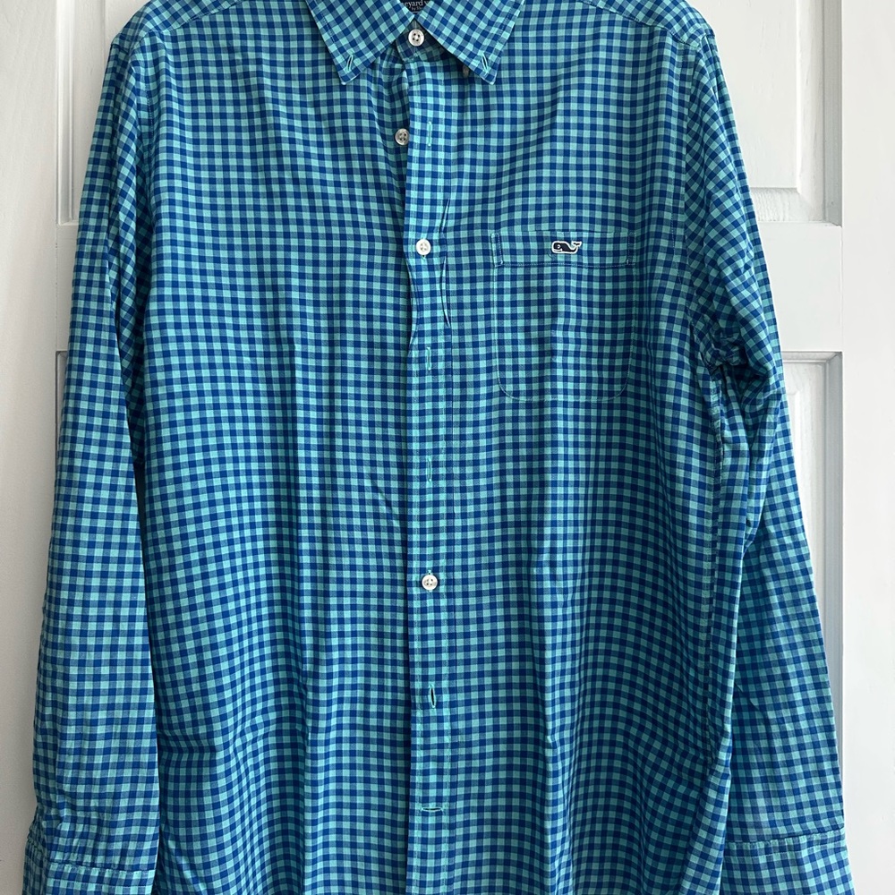Vineyard Vines Blue Checkered Men's Shirt